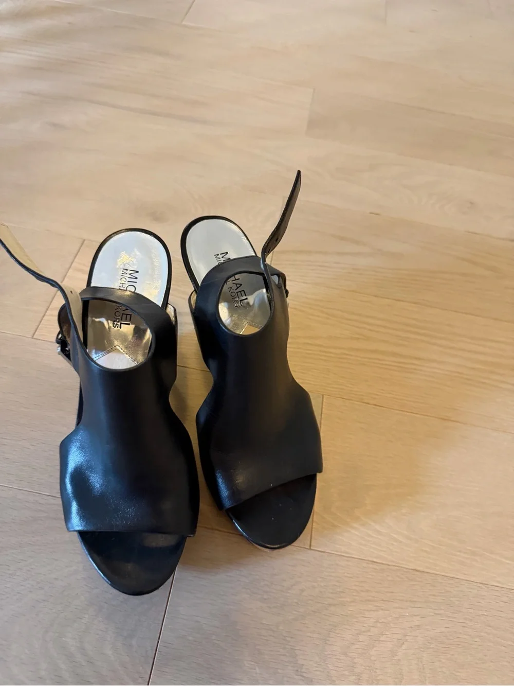 Michael Kors black Women's Wedge Sandals - Sleek Open-Toe Slingback
